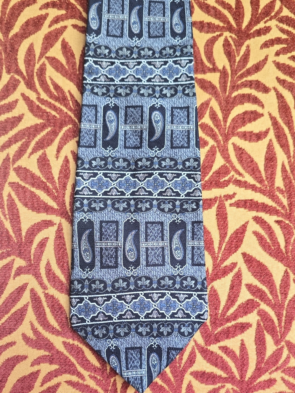 Men's Blue Paisley & Geometric Formal Tie